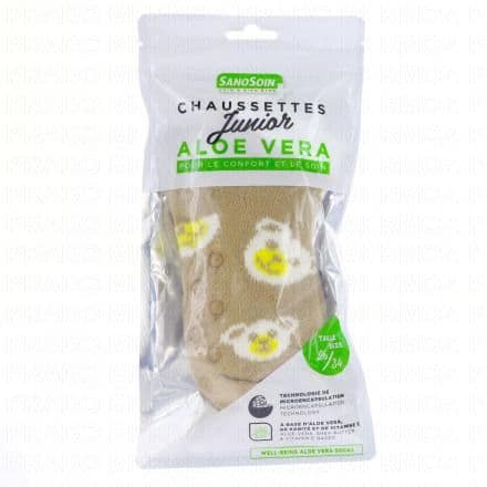 SANOSOIN Chaussettes Bien-être Aloe Vera junior ourson 26/34