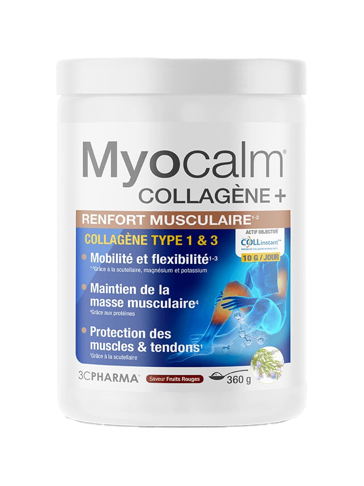 3C Pharma Myocalm Collagène + Renforcement Musculaire Saveur Fruits Rouges 360 g
