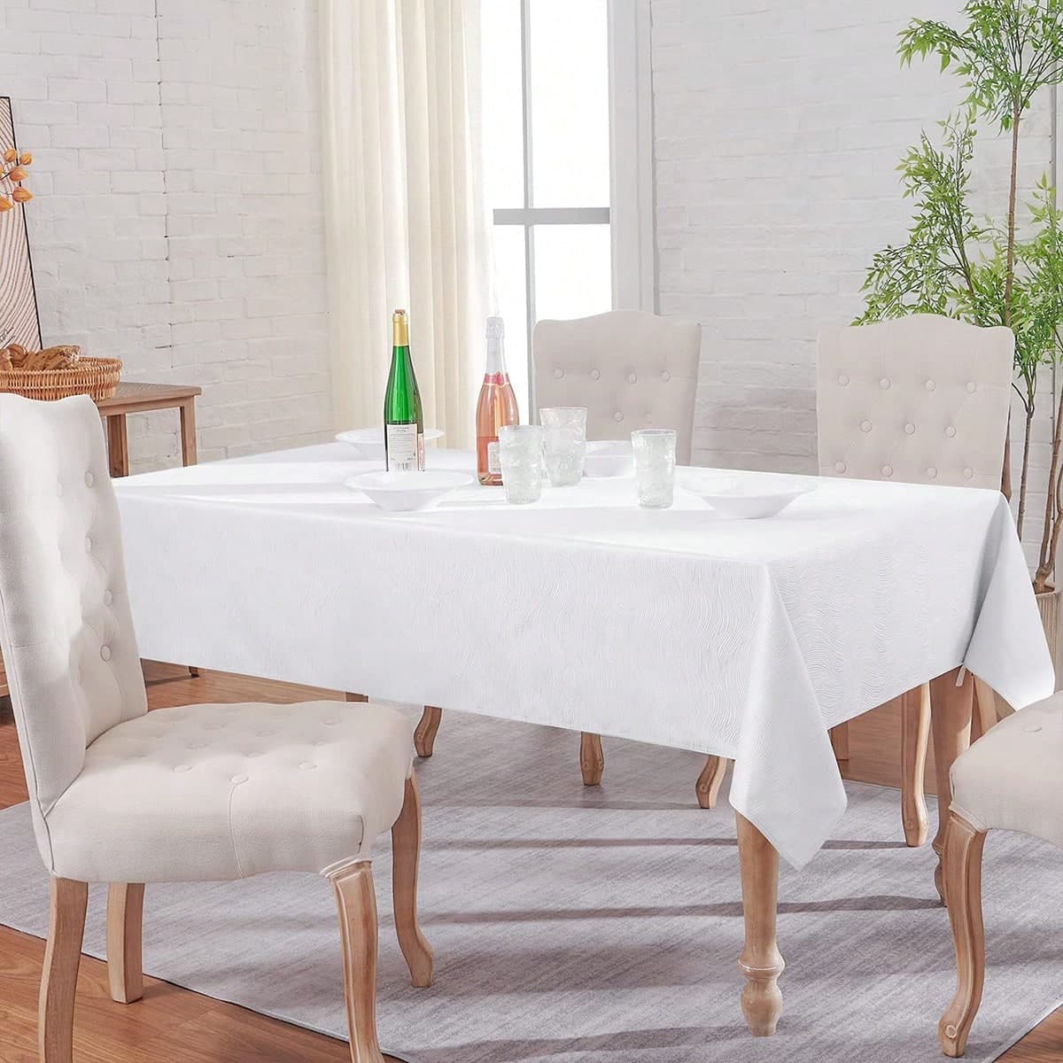 Nappe portable en jacquard étanche et anti-tache avec motif de tourbillon pour usage domestique et restauratif, disponible en plusieurs tailles