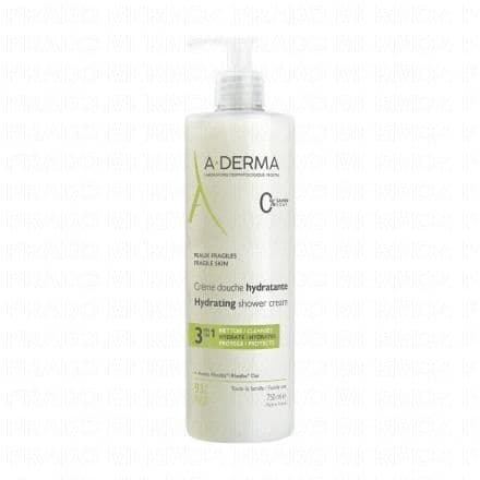 A-DERMA Les indispensables - Crème douche hydratante flacon pompe 750ml