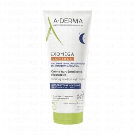 ADERMA Exomega Control - Crème Nuit Emolliente Réparatrice 200ml