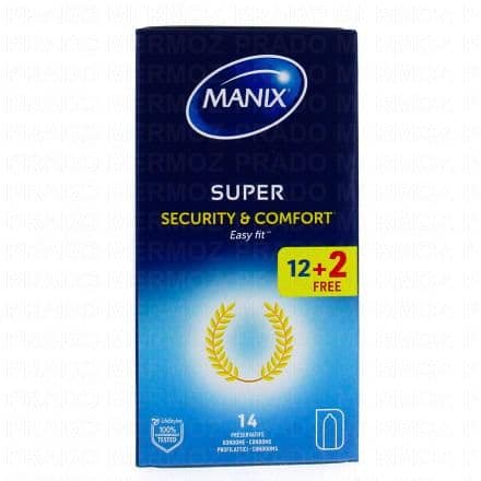 MANIX SUPER Security & Comfort - Préservatifs easy fit boite 14 préservatifs